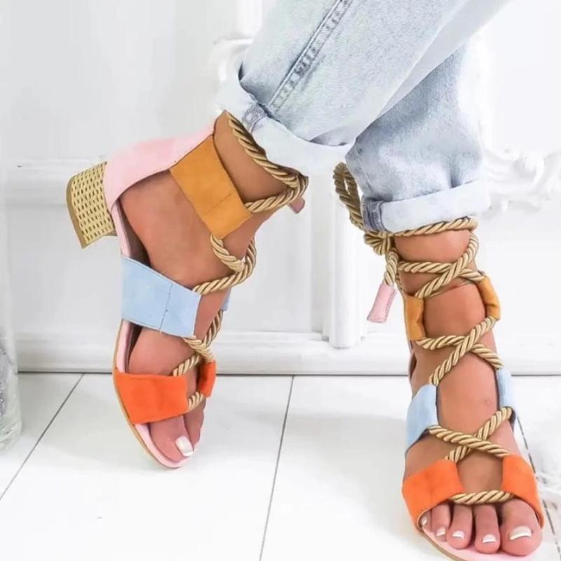 Lace Up High Heel Sandals