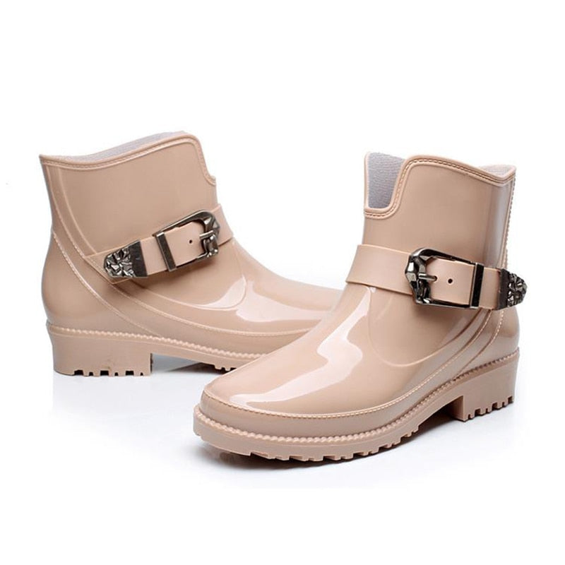 Rubber Waterproof Rain Ankle Boots