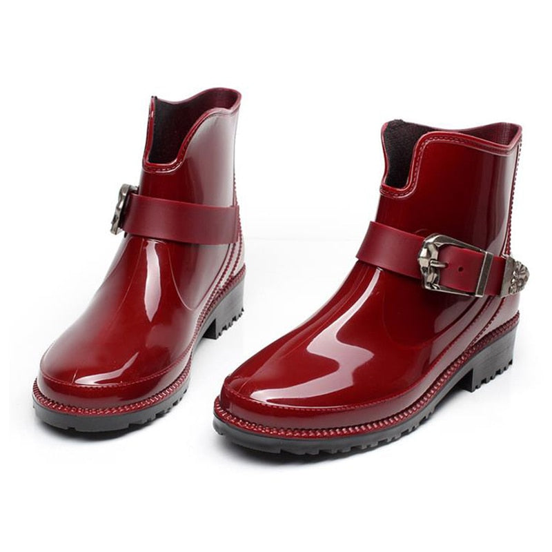 Rubber Waterproof Rain Ankle Boots