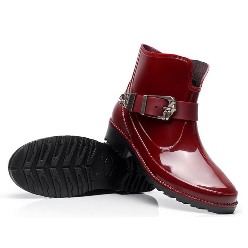 Rubber Waterproof Rain Ankle Boots