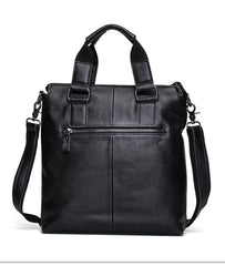 Black New Men Shoulder Leather Business Bag