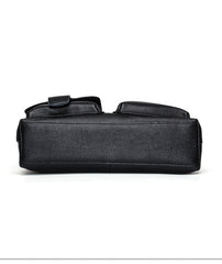 Black New Men Shoulder Leather Business Bag