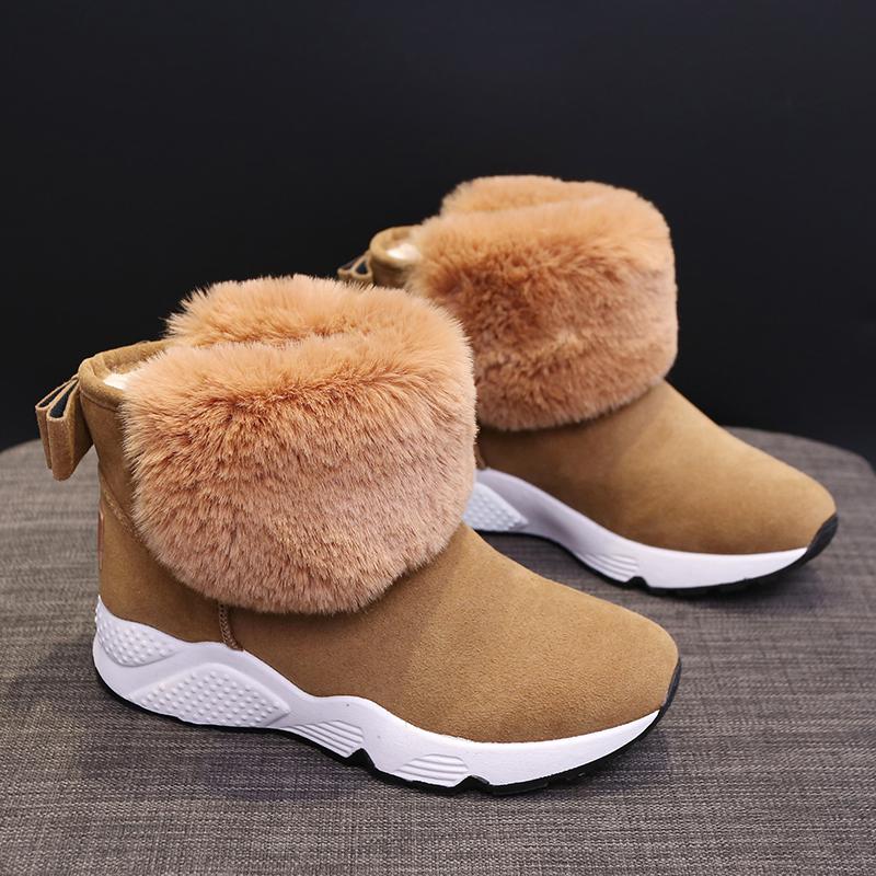 Waterproof Ankle Boots With Fur