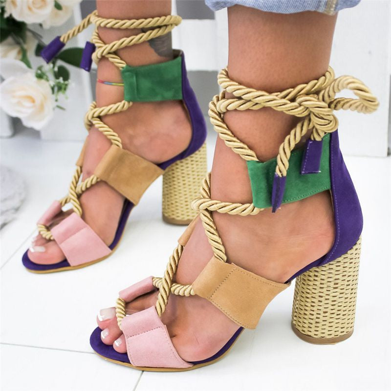 Lace Up High Heel Sandals