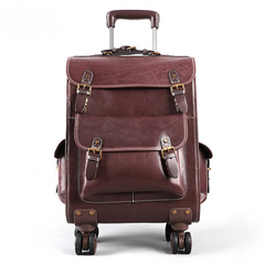 Retro Handmade Leather Trolley Case