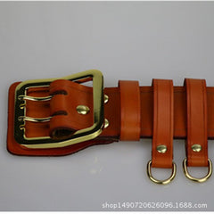 Handgefertigter zweireihiger Rindsledergürtel 5423