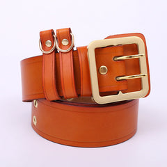 Handgefertigter zweireihiger Rindsledergürtel 5423