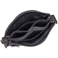 Bolso bandolera de cuero negro 