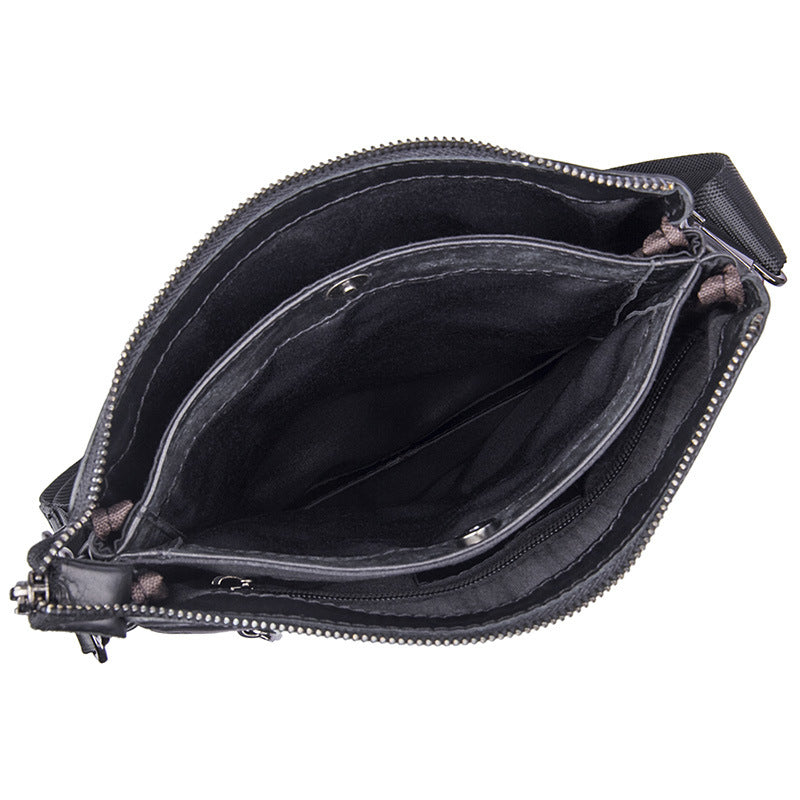 Bolso bandolera de cuero negro 