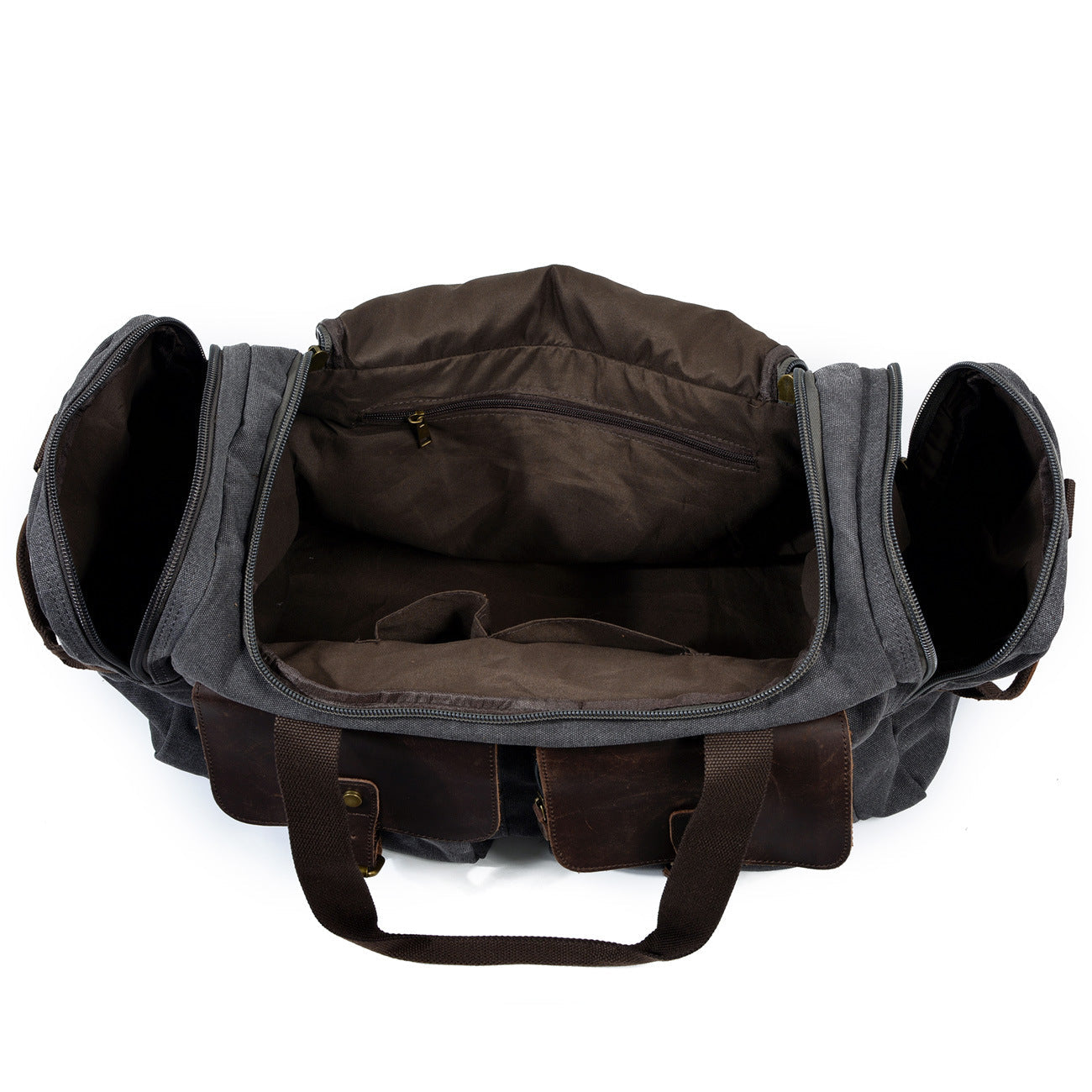 Casual Men's Large Storage Leather Canvas Traveling Duffle Bag
