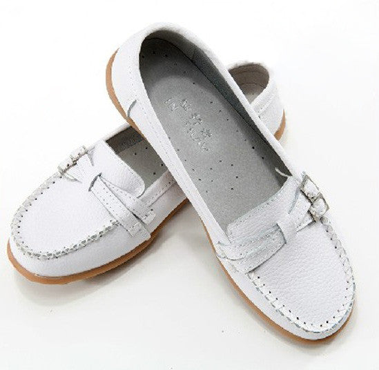 Leather Slip-On Round Toe Moccasins