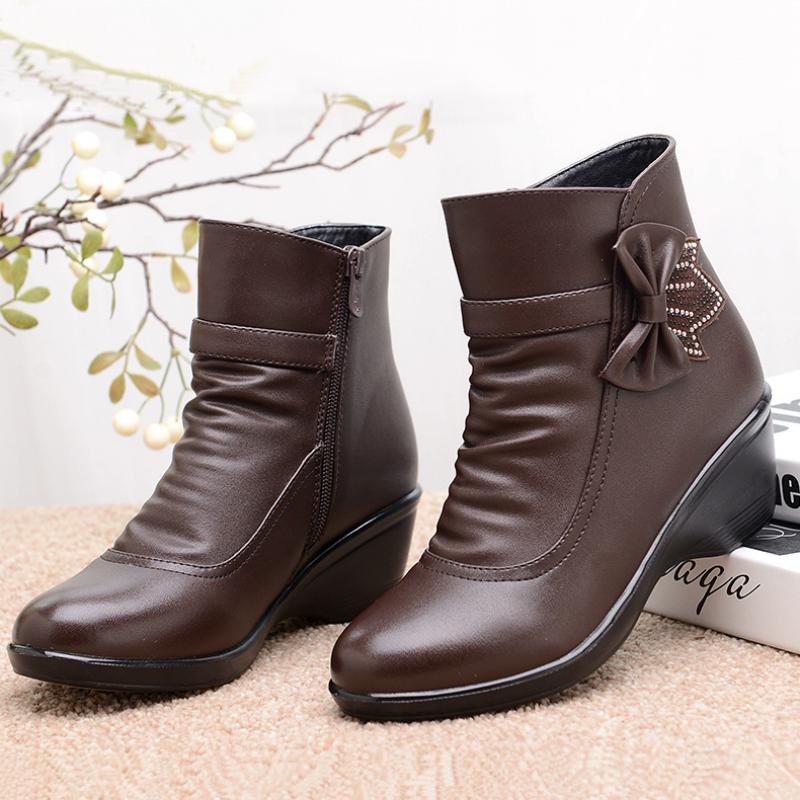 Warm Leather Ankle Boots