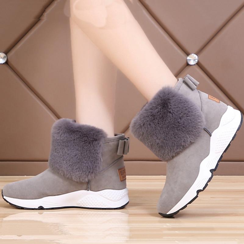 Waterproof Ankle Boots With Fur