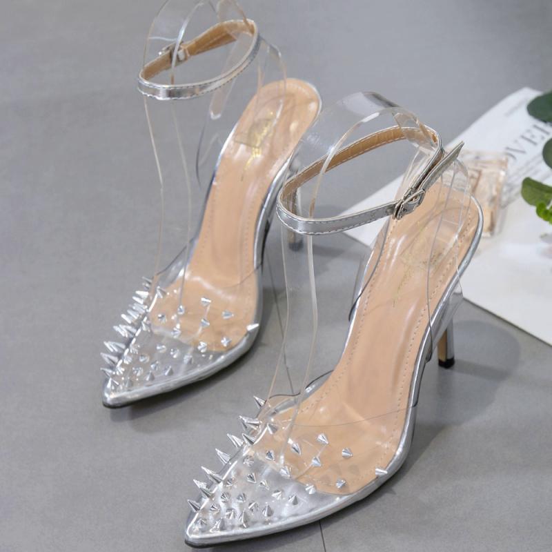 Transparent Sandals With Rivets