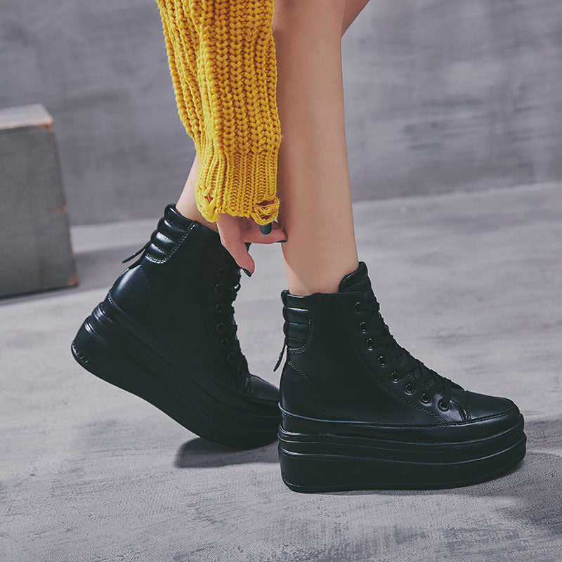 Casual Leather Platform Shoes