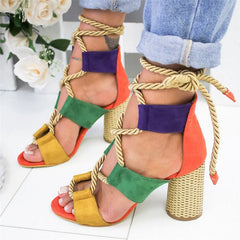 Lace Up High Heel Sandals