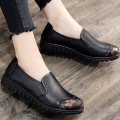 Genuine Leather Flats With Round Toe