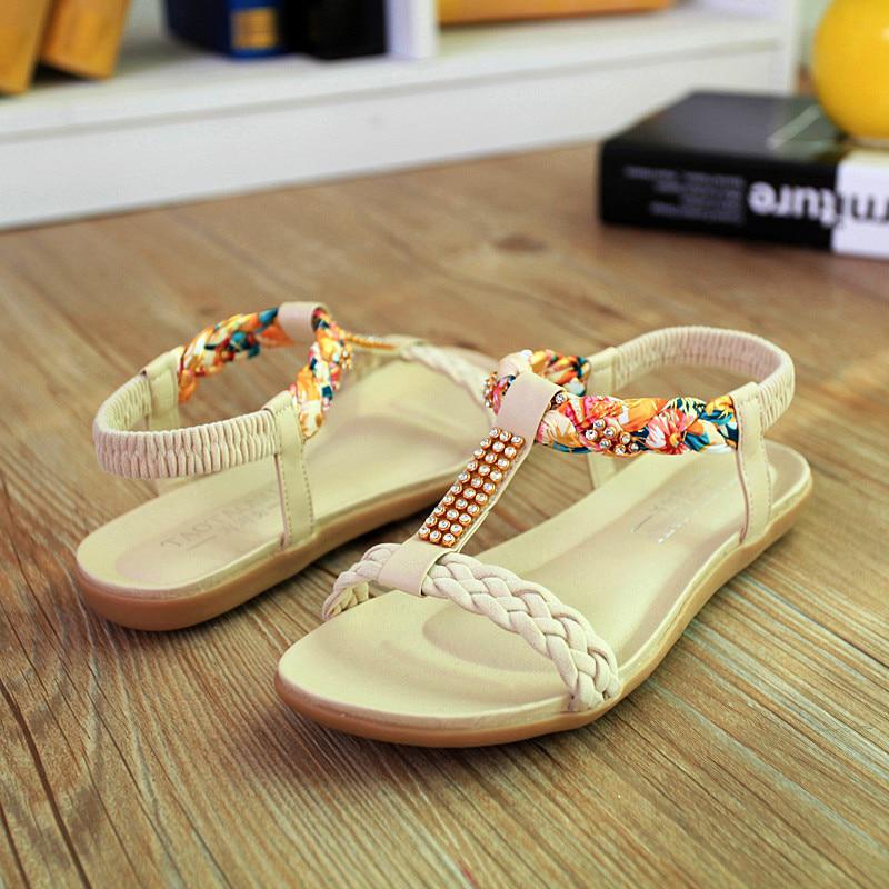 Beach Sandals With Rhinestones