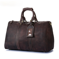 Retro Leather Portable Travel Duffle Bag