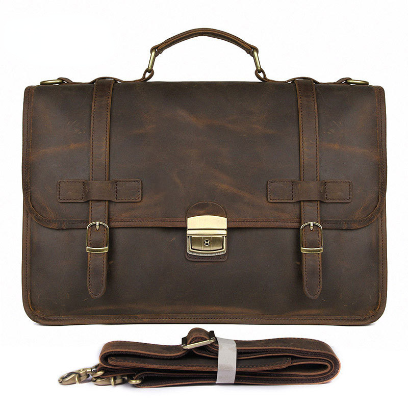 Luxury Genuine Cowhide Leather Business BriefCase