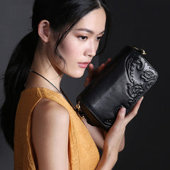 Vintage Small Embossing Leather Shoulder Bag