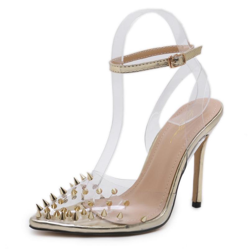 Transparent Sandals With Rivets