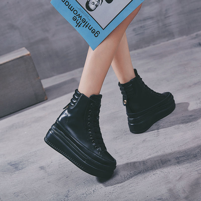 Casual Leather Platform Shoes