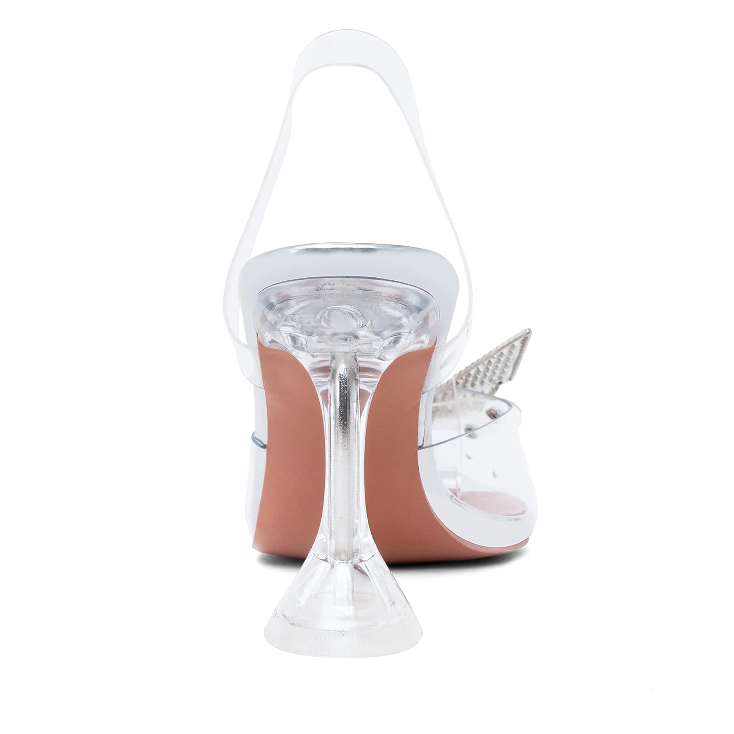 Wine Glass Transparent Rhinestone High Heels - Transparent