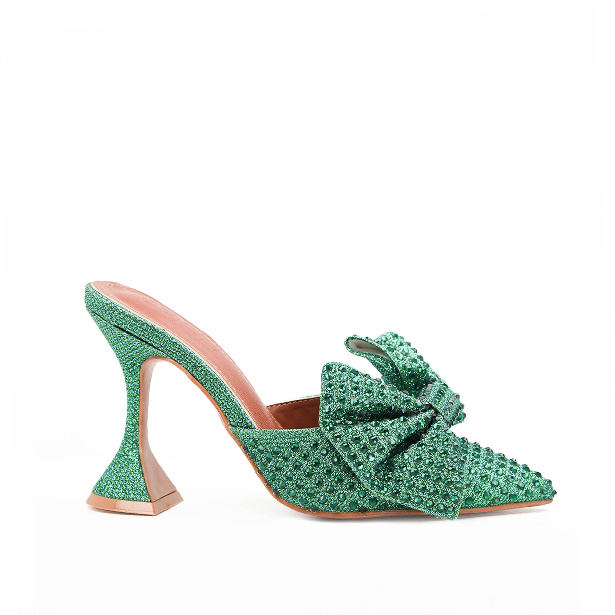 POINTED TOE BOW HIGH HEELS PUMPS - Green