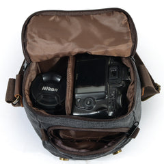 Vintage Leather Canvas Waterproof Camera Bag