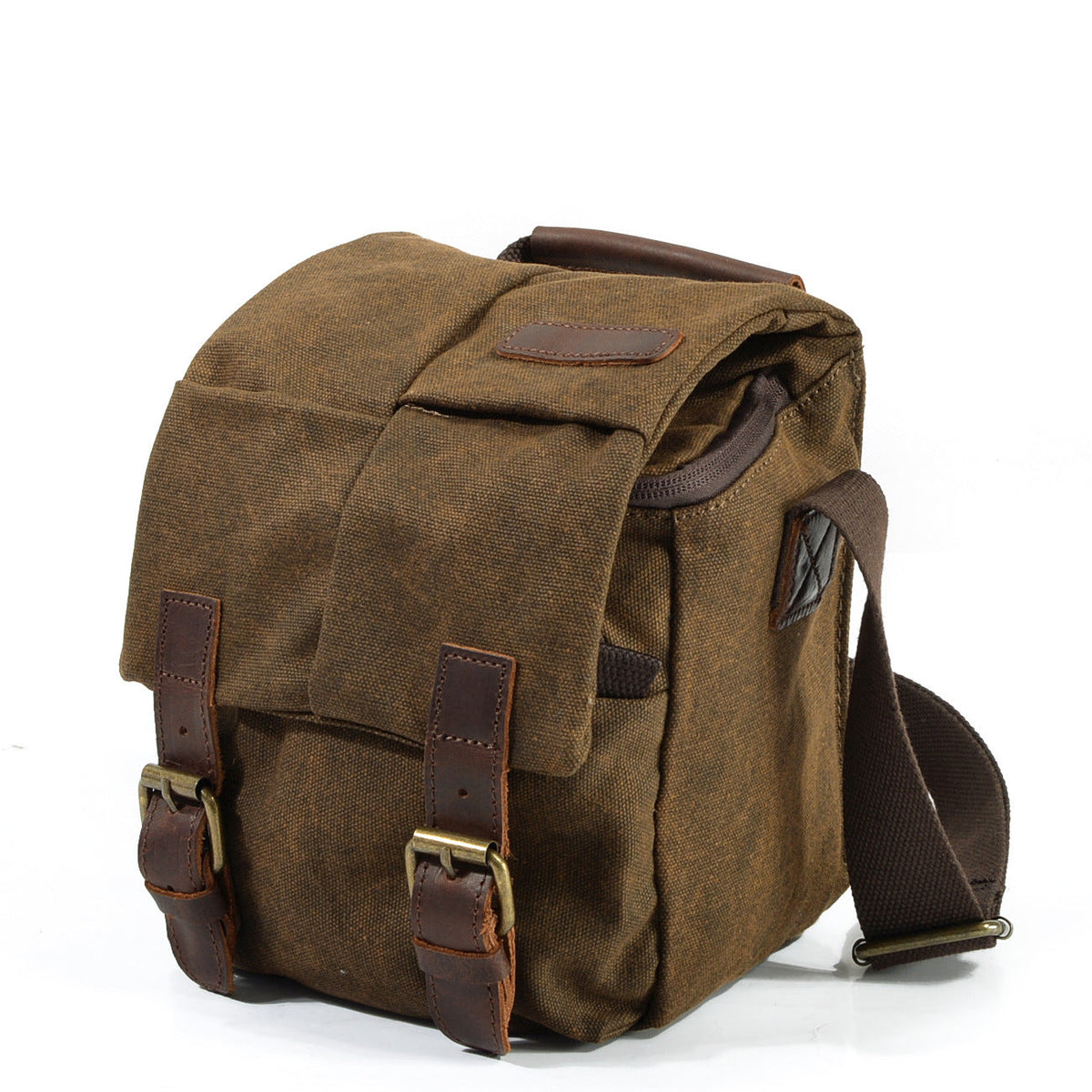 Vintage Leather Canvas Waterproof Camera Bag
