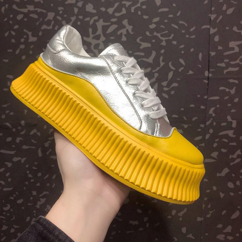 Casual Leather Platform Sneakers