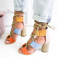 Lace Up High Heel Sandals