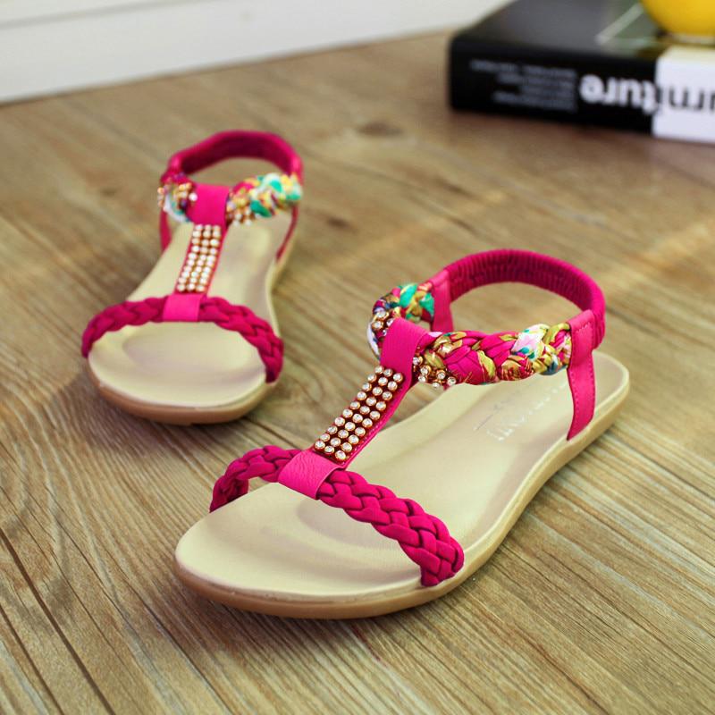 Beach Sandals With Rhinestones