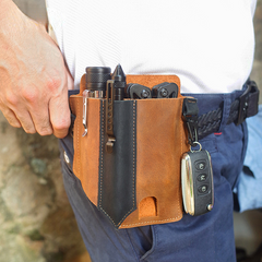 Vintage Outdoor Tactical Tool Leather Waist Bag