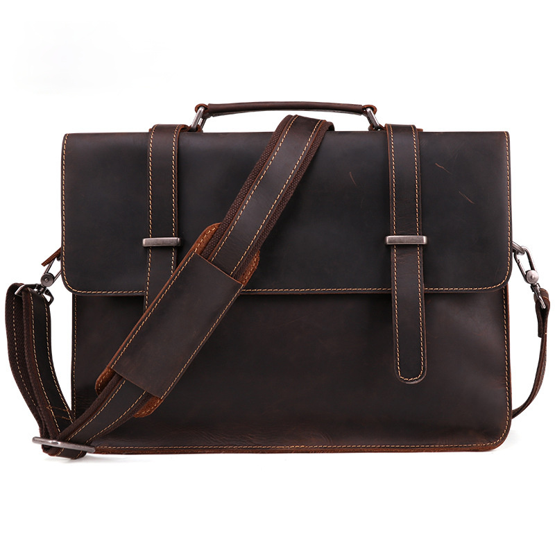 Vintage Crazy Horse Leder Business Aktentasche