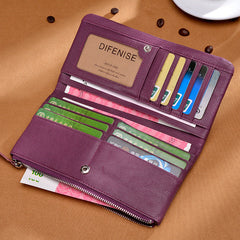 Large Storage Leather Double Long Wallets