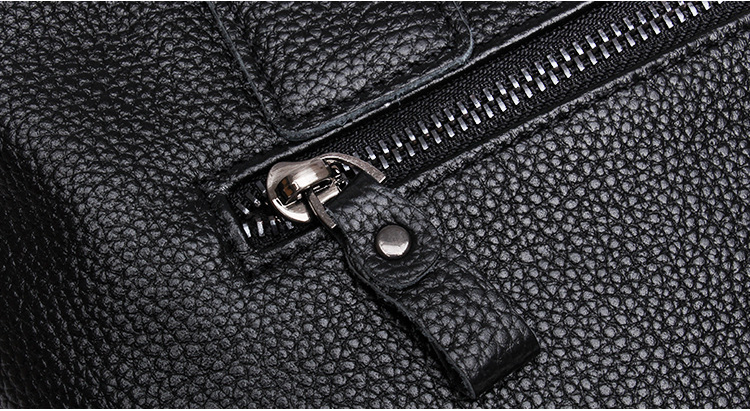 Black New Men Shoulder Leather Business Bag