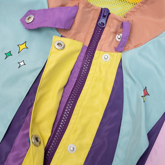 Chaqueta con bloques de color para niños de los años 80