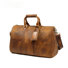 Retro Leather Portable Travel Duffle Bag