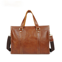 Vintage Schulter Leder Laptop Aktentasche 