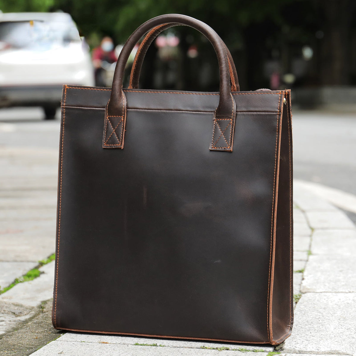 Vintage Business Leather Crossbody Bag