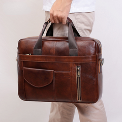 Retro Handmade Leather 15.6" Business Laptop Bag