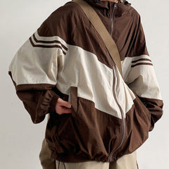 Chaqueta bomber marrón extragrande de los años 90