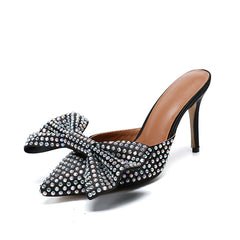 Bow Tie Pointed Toe Mid Heel Pumps