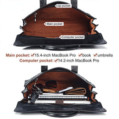 Vege Tanned Black Leather Handbag