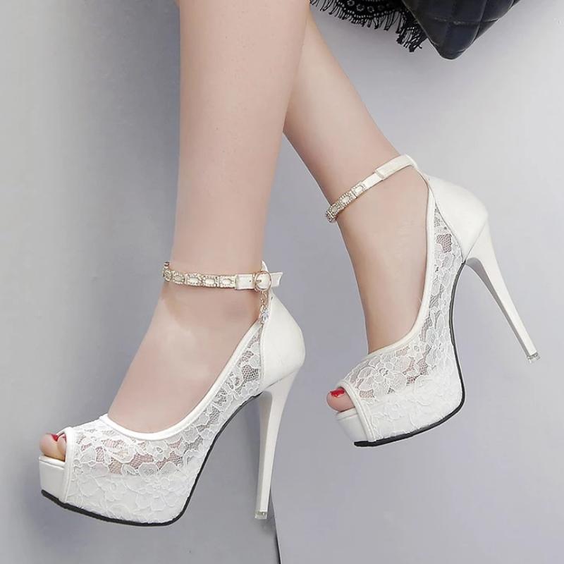 Lace High Heel Sandals