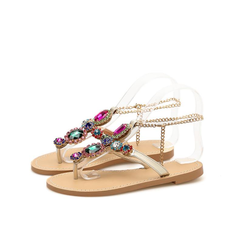 Beach Sandals With Rhinestones