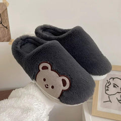 Bonitas pantuflas de piel de oso para mujer 