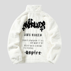 Retro Letter Fur Streetwear Jacket for Men